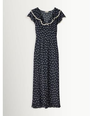 RIXO London Layla Dot Bethea Dress - Blue