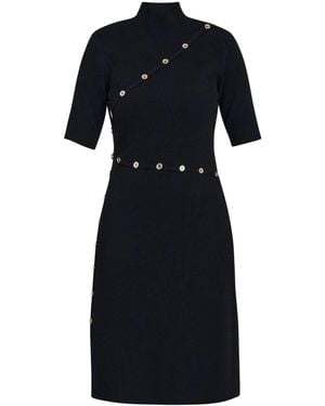 Gina Bacconi Vickie Button Detail Knit Dress - Black