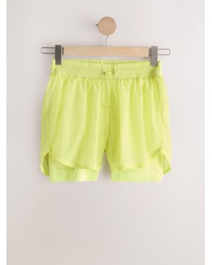 Next High Waisted Dry Tech 2-In-1 Sport Shorts - Yellow