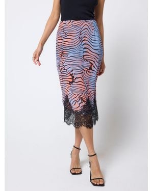 Scamp & Dude Lace Hem Slip Skirt - Blue