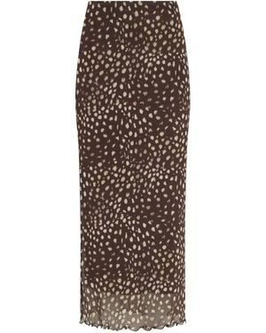 M Com Mesh Maxi Skirt - Brown