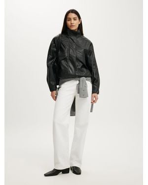 Cotton On Theo Faux Leather Bomber Jacket - White