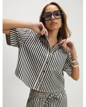 River Island Denim Striped Boxy Shirt - White