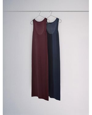 The Set 2 Pack Sheer Knit Slash Neck Scoop Back Maxi Dress - Purple