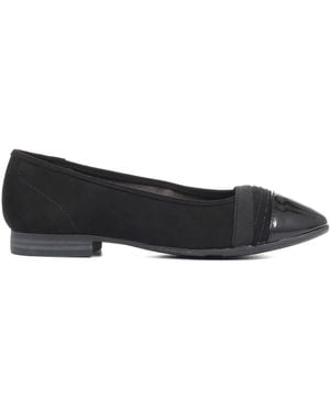Pavers Ladies Ballet Pumps Flats - Schwarz