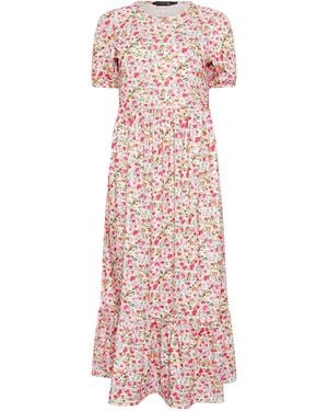 PixieGirl Petite Puff Sleeve Floral Maxi Dress - Pink