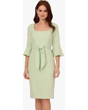 Adrianna Papell Bell Sleeve Tie Front Dress - Green
