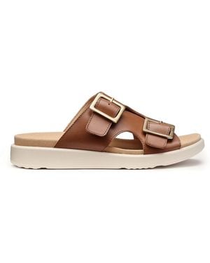 Hotter Standard Fit Corsica Slip-On/Buckle Casual Sandals - Brown