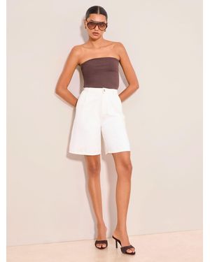 Lipsy Bermuda Denim Shorts - White