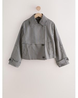 Next Cropped Trench Coat - Gray