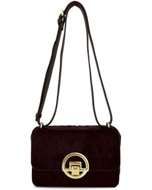 Apatchy Burgundy The Tilly Dark Hair-On Leather Bag - White