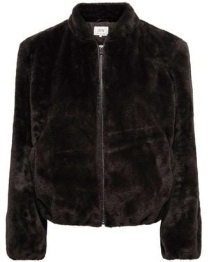 Jdy Faux Fur Zip Up Jacket - Black
