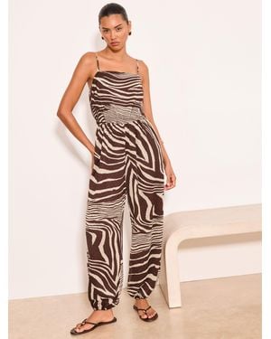 Lipsy Zebra Print Strappy Balloon Pants Jumpsuit - Pink