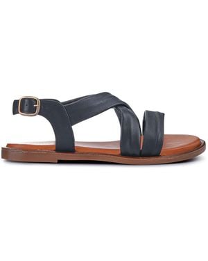Jones Bootmaker Jones Bootmaker Wide Fit Hali Leather Sandals - Blue