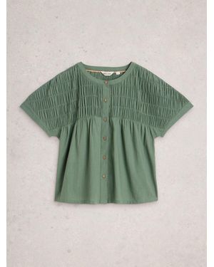White Stuff Tammie Cotton Shirt - Green