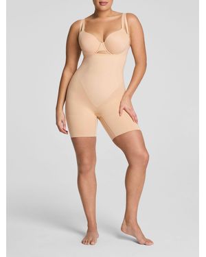 Spanx Natural Gofigure Firm Control Open-Bust Mid-Thigh Bodysuit