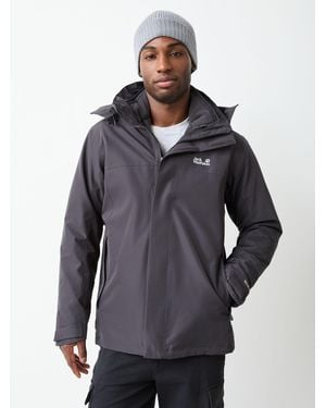 Jack Wolfskin Stonelite 3-In-1 Waterproof Jacket - Blue