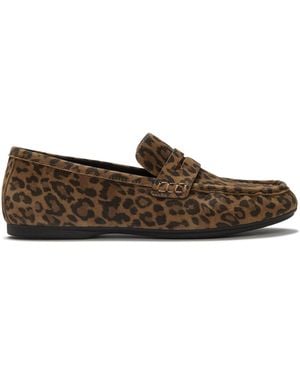 Fitflop Delicato Suede Leopard Loafers - Brown