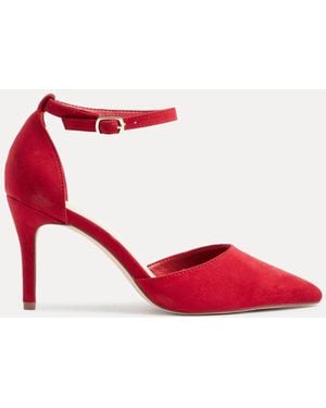 Linzi Wide Fit Lavora Closed Back Stiletto Court Shoes - Red