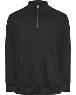 BadRhino Big & Tall Badrhino Big & Tall Loopback Half Zip Polo Sweat Top - Black