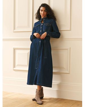 Laura Ashley Langärmliges Blusenkleid - Blau