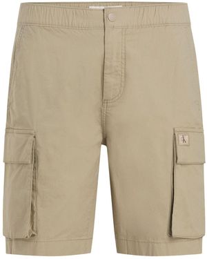 Calvin Klein Washed Cargo Shorts - Natural
