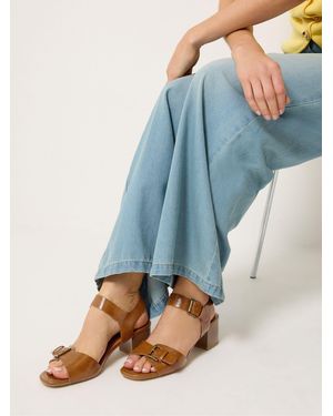 Long Tall Sally Buckle Block Heels - Blue