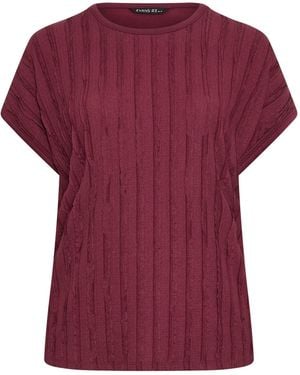 Evans Textured Front Jersey Back Top