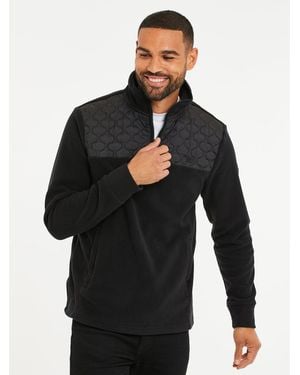 Threadbare Onion Quilted Quarter Zip Fleece - Black