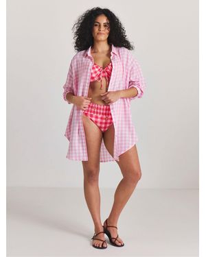 Simply Be Beach Placement Graphic Shirt - Pink