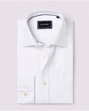 Duchamp Royal Herringbone 100% Cotton Shirt - White