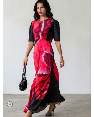 Religion Sienna Maxi Occasion Tea Dress With Cute Sleeves - Pink