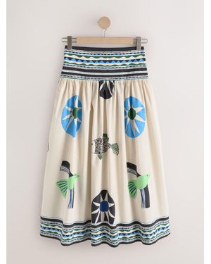 Next Abstract Border Print Maxi Skirt - Multicolor
