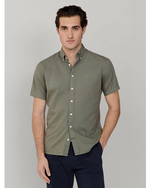 Hackett Short Sleeve Oxford Shirt - Green