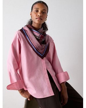 Whistles Bib Detail Cotton Poplin Shirt - Pink