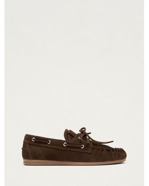 Alohas Rowan Suede Leather Loafers - Brown