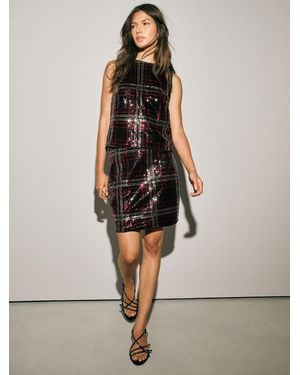 Next Check Sequin Mini Skirt - Black