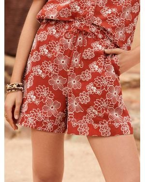 Love & Roses Petite Beach Shorts - Red