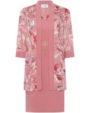 Gina Bacconi Reeve Printed Dress And Jacket - Pink