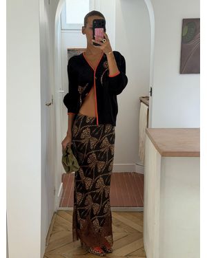 Never Fully Dressed Print Maeva Midi Skirt - Black
