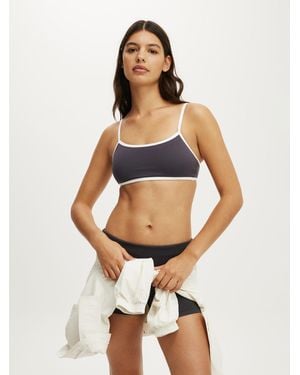 Cotton On Cotton On Ultra Soft Double Strap Back Crop Top - Blue