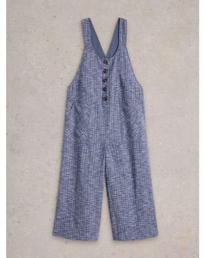 White Stuff Viola Linen Dungaree - Blue