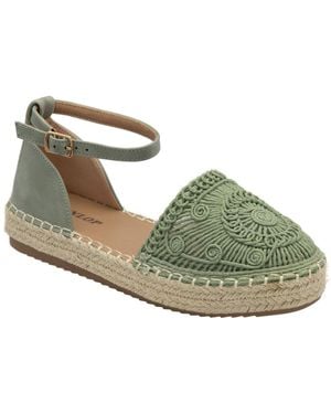 Dunlop Ankle Strap Flatform Shoes - Green