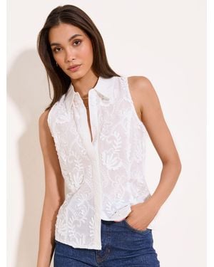 Lipsy 3D Textured Sleeveless Shirt - White