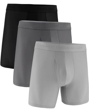 Under Armour Performance Tech Mesh Mod 6" Boxers 3 Pack - Gray