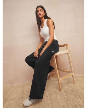 Self Wide Leg Sweatpants - Natural