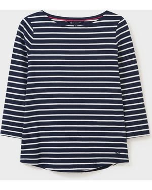 Crew Company 100% Cotton Essential Breton Stripe Top - Blue
