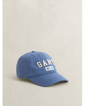 GANT Graphic Logo Cotton Canvas Cap - Blue