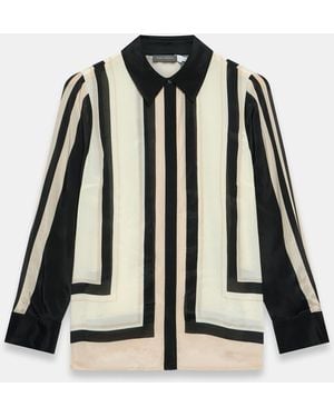 Mint Velvet Graphic Print Shirt - Black