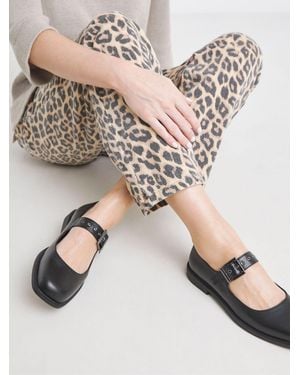 Simply Be Extra Wide Fit Square Toe Flat Mary Jane Shoes - Black